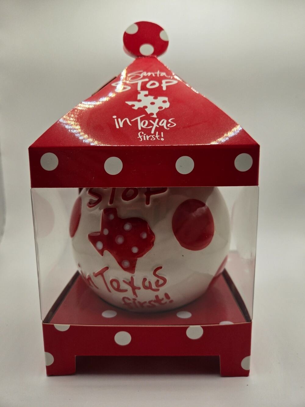 Deck The Halls,Y’all Santa Stop In Texas First Christmas Tree Ornament 4.5"